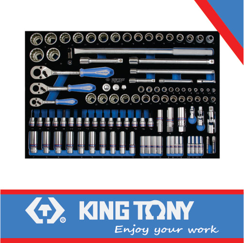 KING TONY 1/4" 3/8" & 1/2" SOCKET SET WITH EVA TRAY 103PC. | 9 9003MRV01