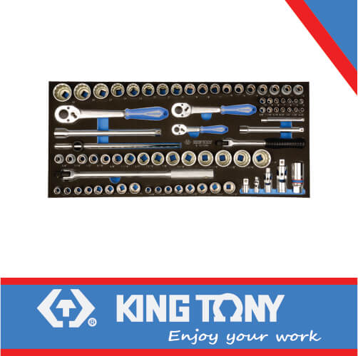 KING TONY SOCKET SET COMBINATION 1/4"   3/8" & 1/2" EVA FOAM | 9 9077CRV