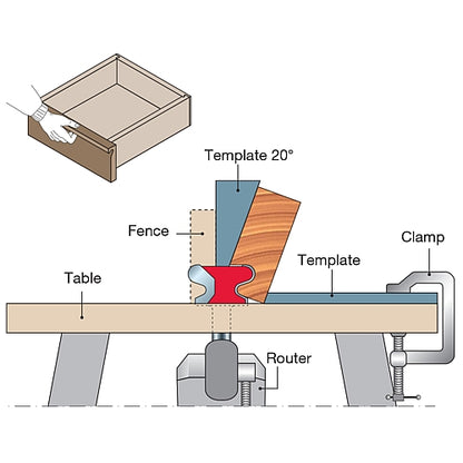 Freud Door Pull Router Bit, D-47mm x h-28.7mm x H-66.7mm x R1-3.2mm x R2-6.35mm x A-12mm | 99-00712P