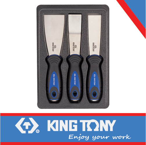 KING TONY BOLSTER SCRAPER SET STAINLESS/S 3PC | 9CJ023