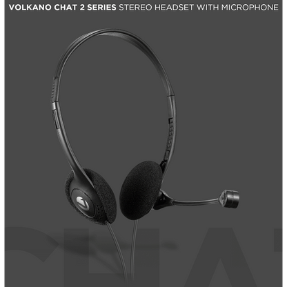 Volkano Chat 2 Stereo Headset with Boom Microphone | VK-20151-BK