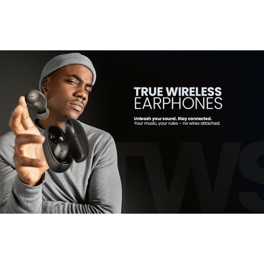 Volkano X VXT200B True Wireless Earphones with Hybrid Active Noise Cancelling | VKX-1120-BK