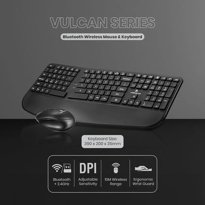 Volkano Vulcan Series Bluetooth Wireless Keyboard and Mouse | VK-20302-BK