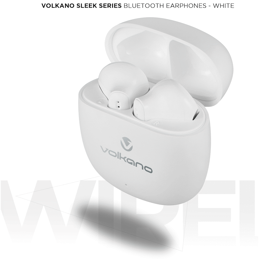 Volkano Sleek Series TWS Earphones - White | VK-1153-WT