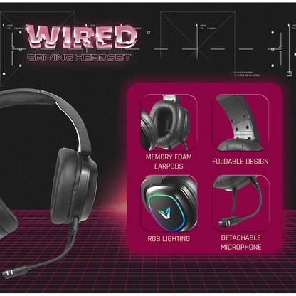 VX Gaming Thunder series Gaming Headset RGB | VX-242-BK