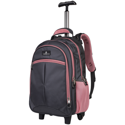Volkano Orthopaedic Trolley Backpack 27L - Dark Grey/Pink | VK-7094-DGRPK