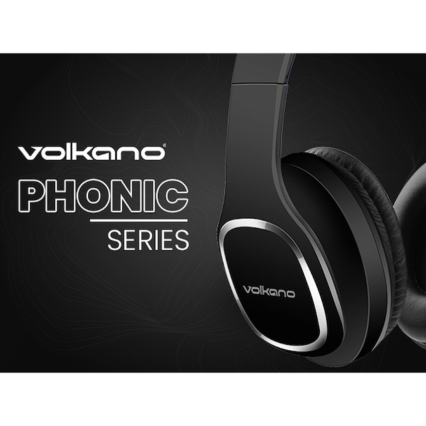 Volkano Phonic Series Bluetooth Full Size Headphones - Black | VK-2002-BK