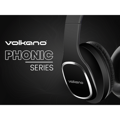 Volkano Phonic Series Bluetooth Full Size Headphones - Black | VK-2002-BK