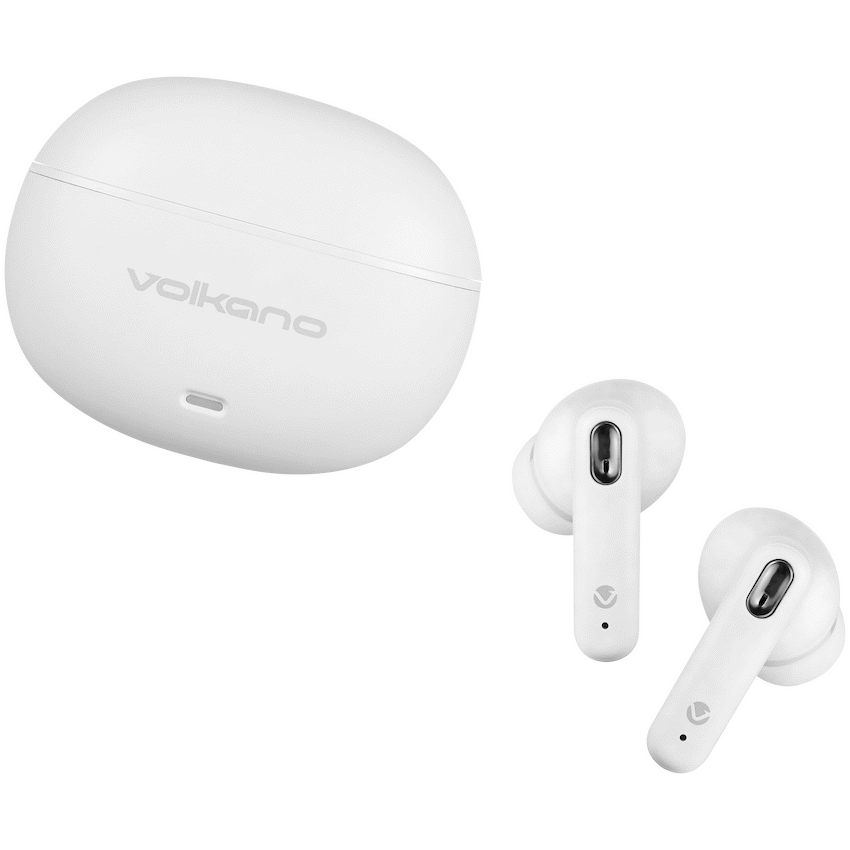 Volkano Pulse Series True Wireless Earphones with Charging Case - White | VK-1164-WT