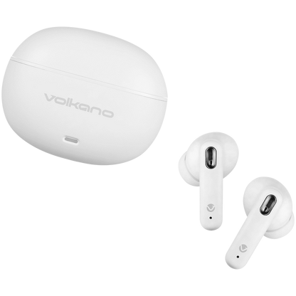 Volkano Pulse Series True Wireless Earphones with Charging Case - White | VK-1164-WT