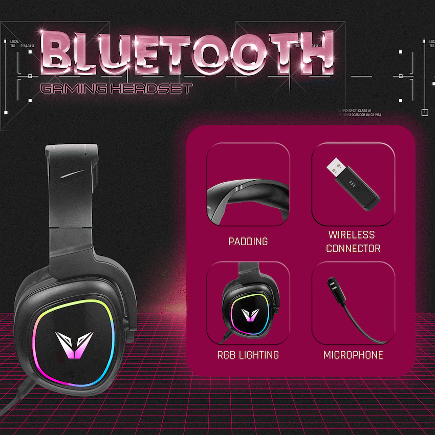 VX Gaming Stealth Series Wireless Gaming Headset - RGB | VX-244-BK