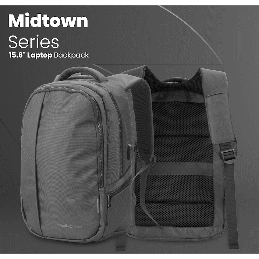 Volkano Midtown 15.6" Laptop Backpack - Black | VK-7151-BK