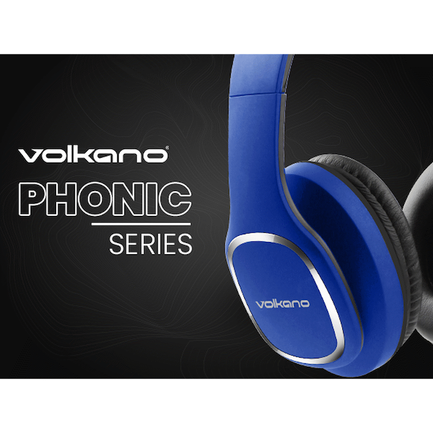 Volkano Phonic Series Bluetooth Full Size Headphones - Blue | VK-2002-BL