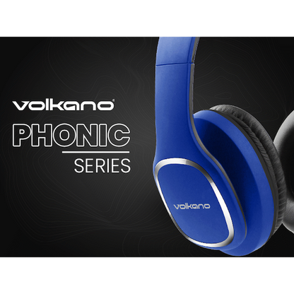 Volkano Phonic Series Bluetooth Full Size Headphones - Blue | VK-2002-BL
