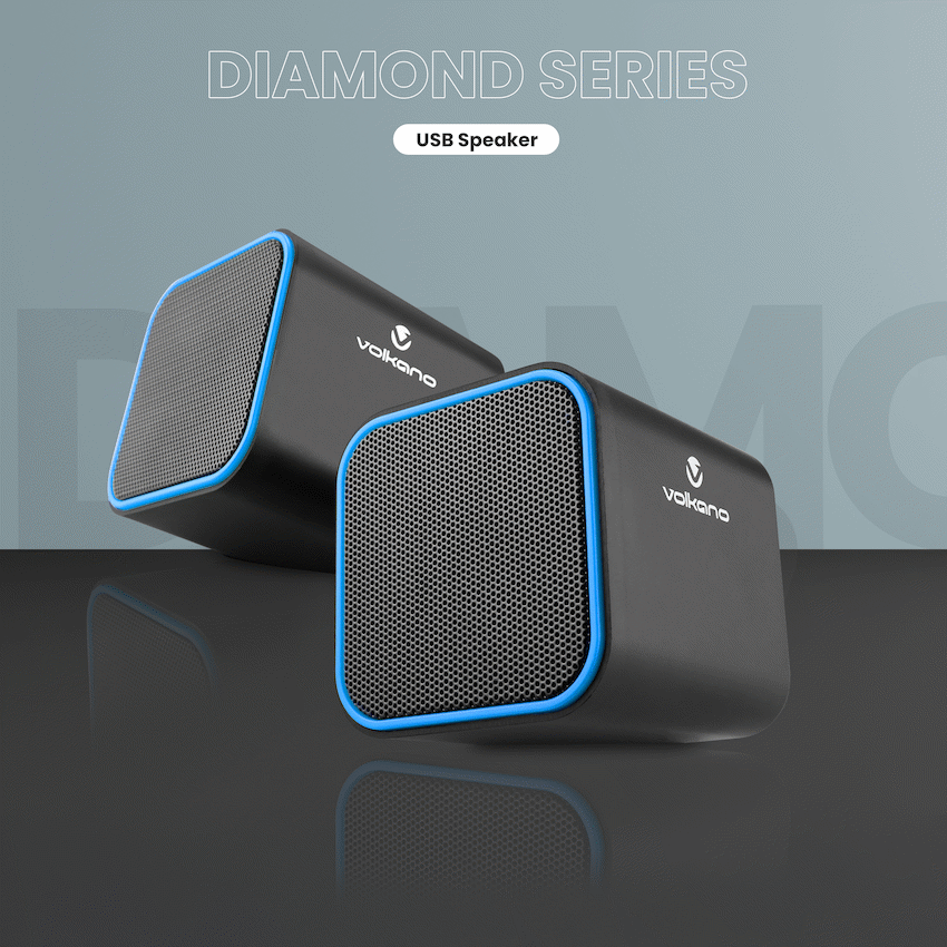 Volkano Diamond Series USB Speaker - Blue | VB-702-BLUE