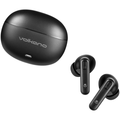 Volkano Pulse Series True Wireless Earphones with Charging Case - Black | VK-1164-BK