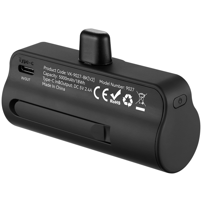 Volkano Relief Pro Power Bank - 5000mAh Type-C Direct Plug-In | VK-9027-BK[V2]