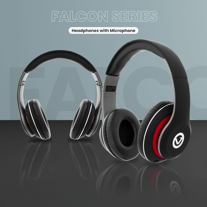 Volkano Falcon Headphones with Microphone - Black | VB-VF401-B