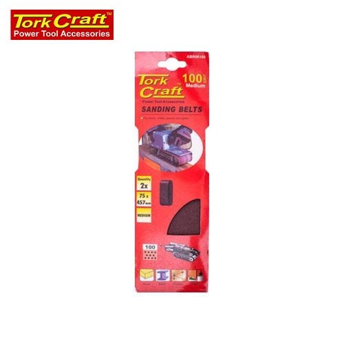 Sanding Belt 75 X 457mm 100Grit 2/Pack
