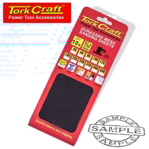 TorkCraft 10Pc Durasand Mesh Sanding Sheet 93 x 230mm