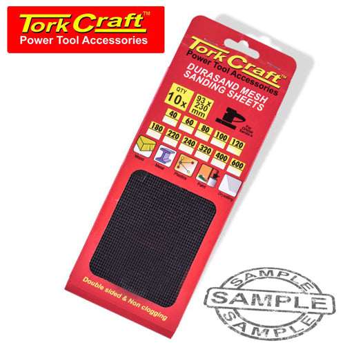 TorkCraft 10Pc Durasand Mesh Sanding Sheet 93 x 230mm