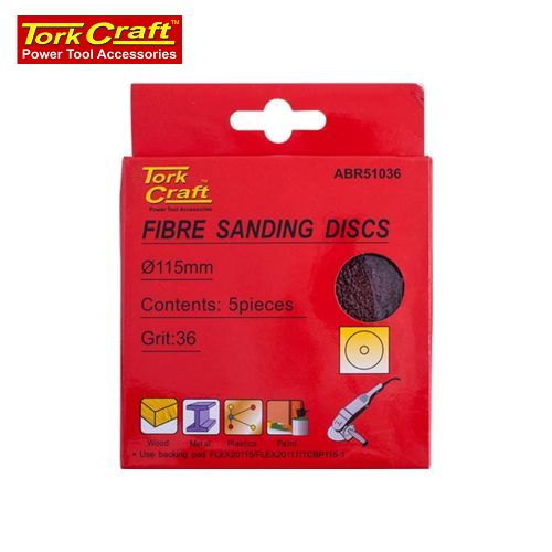 Fibre Disc 115mm 36 Grit 5/Pack
