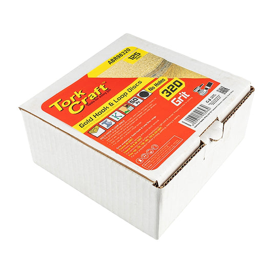 Tork Craft 50Pc Gold Discs, 125mm, 320 Grit, Without Holes (Hook & Loop) | ABR98320