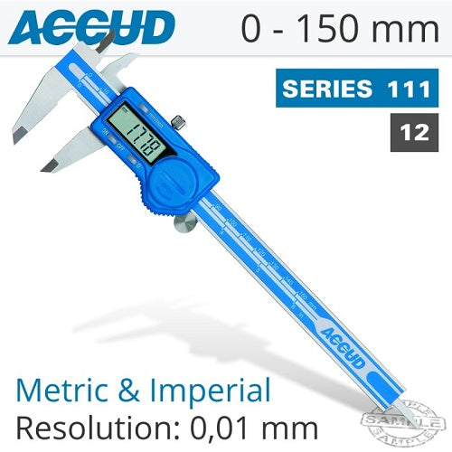 Accud Series 111-12 Digital Caliper 150mm/0-6&#8243;
