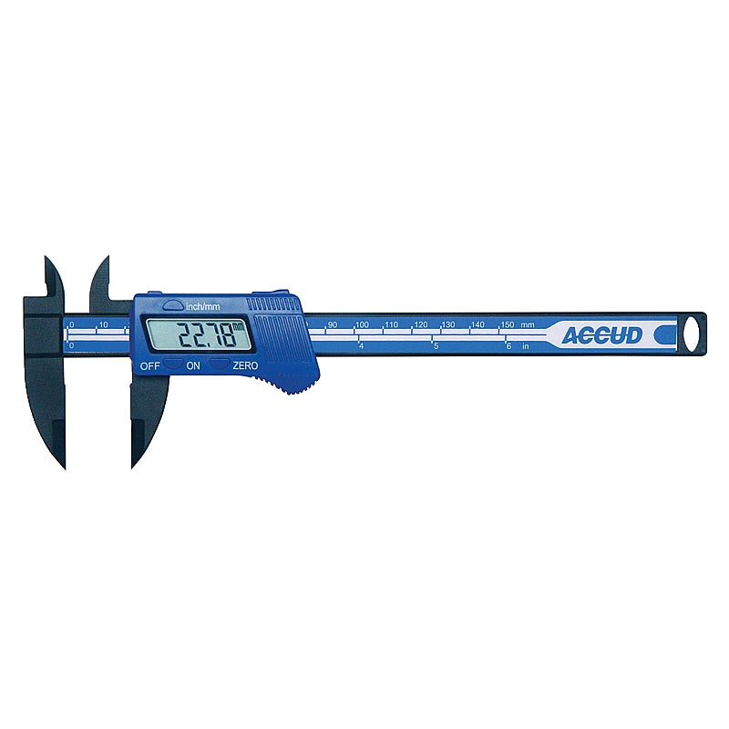 Accud 6" Plastic Digital Caliper, 0.01mm/0.0005" (150mm) | AC117-006-11