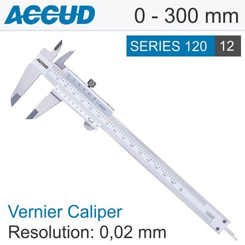 Accud Vernier Caliper 0-300MM Accuracy 0.03MM | AC120-012-12