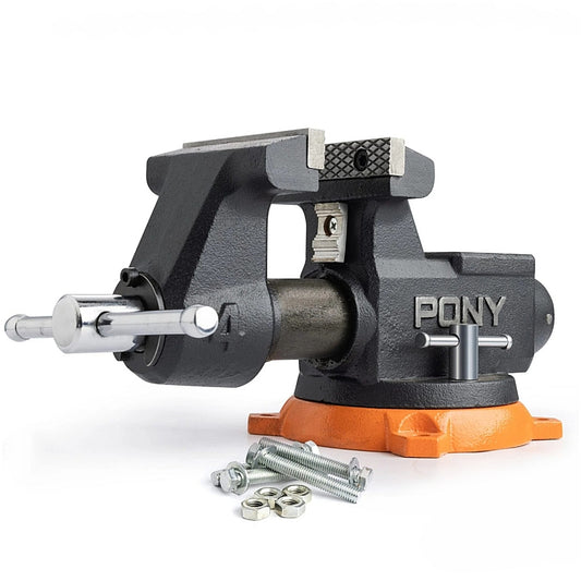 PONY 4" Heavy Duty Workshop Swivel Base Bench Vice (100mm) | AC29140
