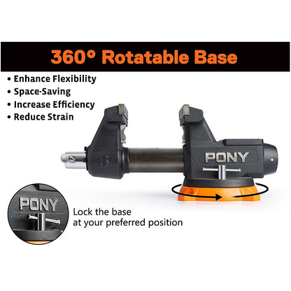 Pony 6" Heavy Duty Workshop Swivel Base Bench Vice (150mm) | AC29160