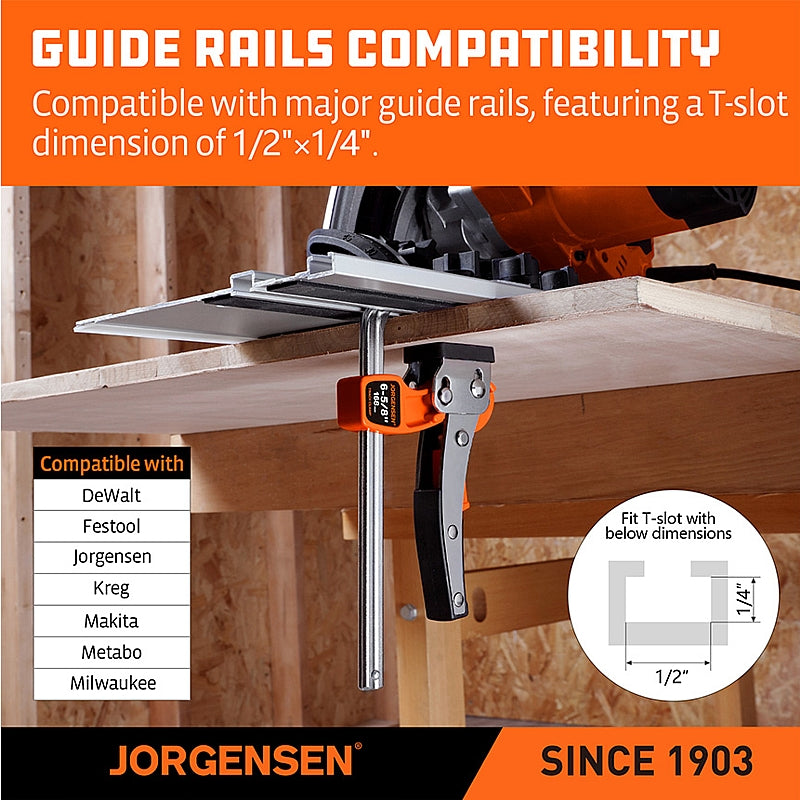 Jorgensen Ratchet Track Clamp for 1/2" T-Slot Guide Rails | AC38101