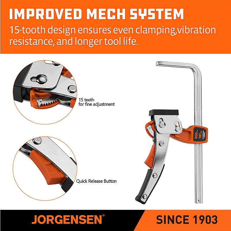 Jorgensen Ratchet Track Clamp for 1/2" T-Slot Guide Rails | AC38101