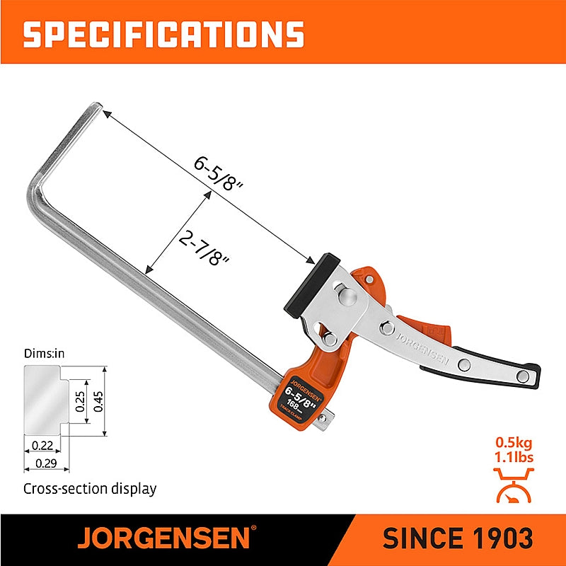 Jorgensen Ratchet Track Clamp for 1/2" T-Slot Guide Rails | AC38101