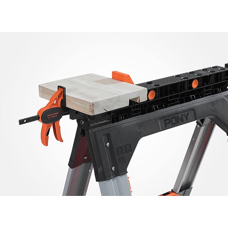 Pony 2-Piece Multi-Functional Clamping Sawhorses with Accessories | AC60400