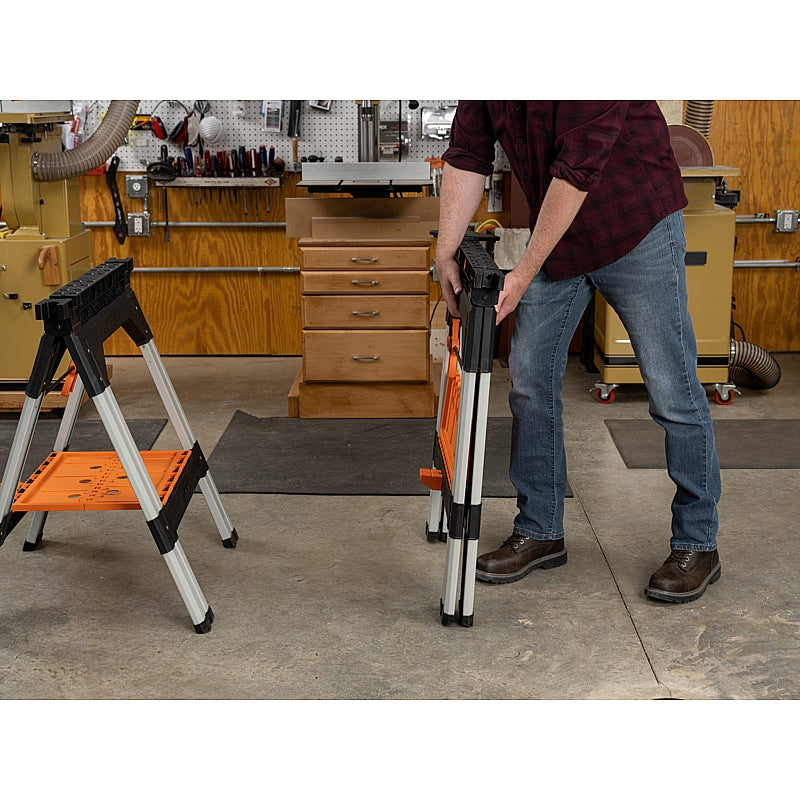 Pony 2-Piece Multi-Functional Clamping Sawhorses with Accessories | AC60400