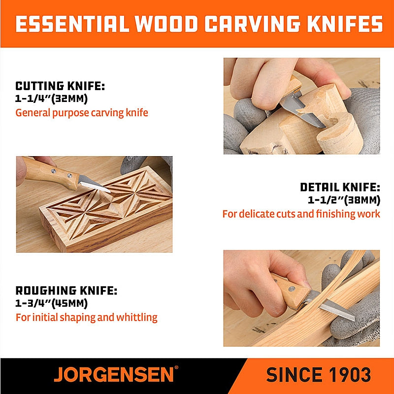 Jorgensen 3-Piece Whittling Knife Set | AC70460
