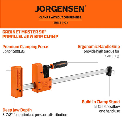 Jorgensen 72" Medium-Duty 90° Parallel Jaw Bar Clamp, 1830mm | AC8072