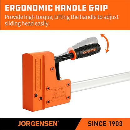 Jorgensen 72" Medium-Duty 90° Parallel Jaw Bar Clamp, 1830mm | AC8072
