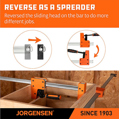 Jorgensen 72" Medium-Duty 90° Parallel Jaw Bar Clamp, 1830mm | AC8072