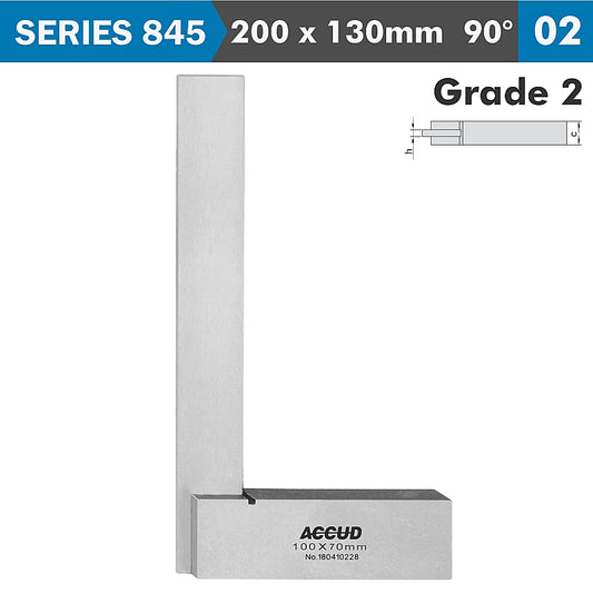 Accud Machinist Square with Wide Base, DIN875 (Grade 2) | AC845-008-02