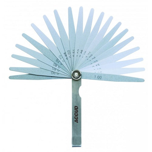 Accud 20Pc Feeler Gauge Set 100mm (0.05-1.00MM) | AC912-100-20