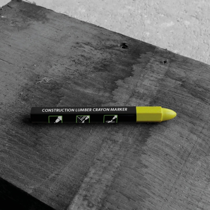 TRACER 12 Pack Construction Lumber Crayon Markers - Yellow | ACM3