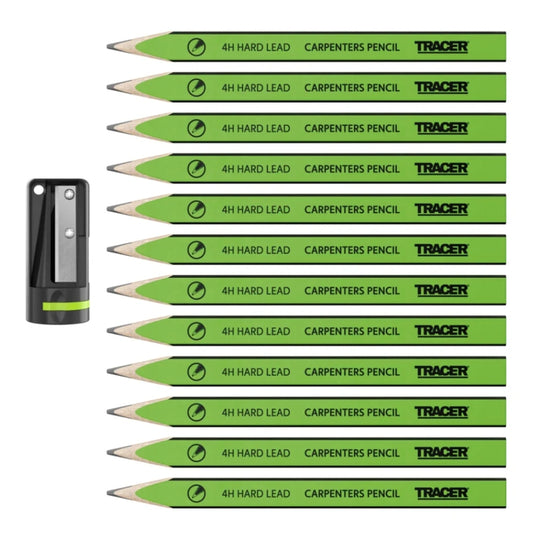 TRACER 12 Piece Carpenters Pencils with Sharpener | ACP1