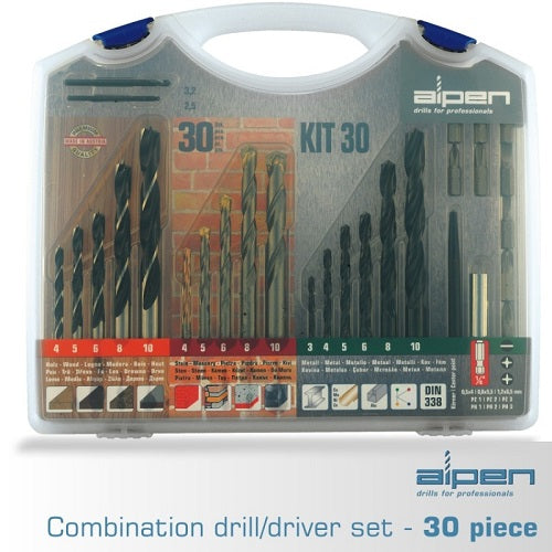 Alpen 30 Piece Drill &#038; Screwdriver Set In Carry Case (ALP KIT30)