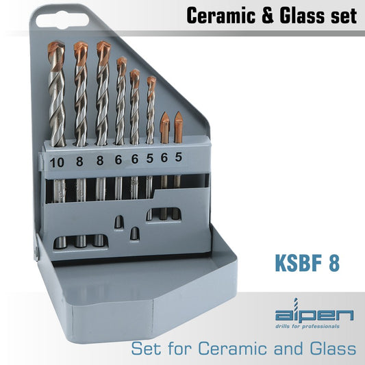 Glass and tile drill bit set 8 piece(ALP KSBF8)