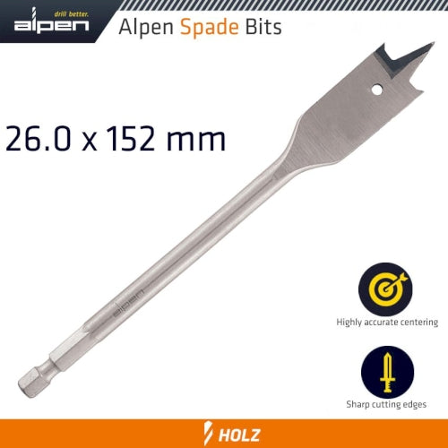 Spade bit 26mmx152mm