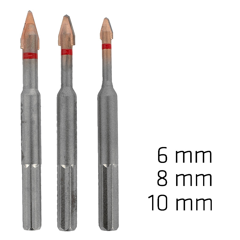 Alpen 3Pc Porcelain C Protector Drill Bit Set, 6/8/10mm | ALP303003