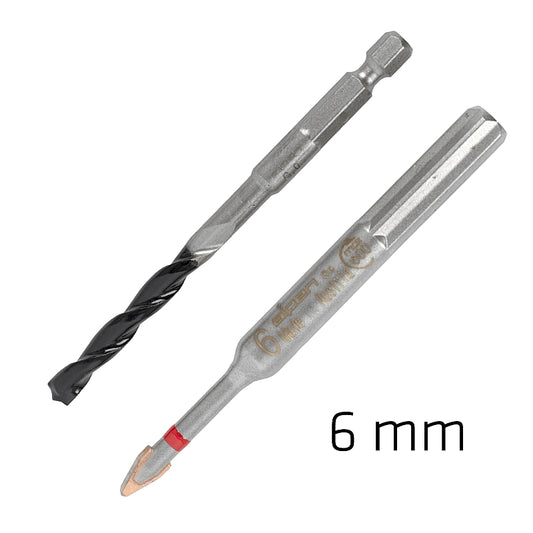 Alpen 2Pc Porcelain C Protector & Concrete Drill Bit Set, 6mm | ALP30306